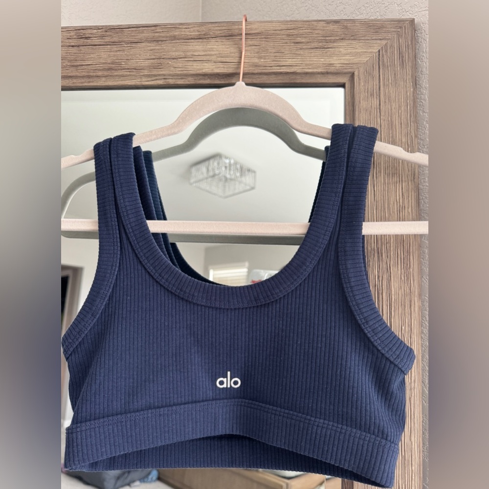 ALO Yoga Blue Ribbed Tank Top